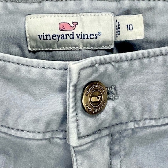 Vineyard Vines Pants Womens Size 10 Grey  Blue Stretch Zipper Hem Moto High Rise - Picture 9 of 10